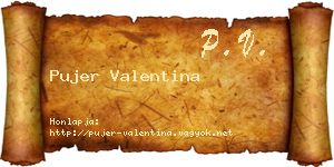 Pujer Valentina névjegykártya
